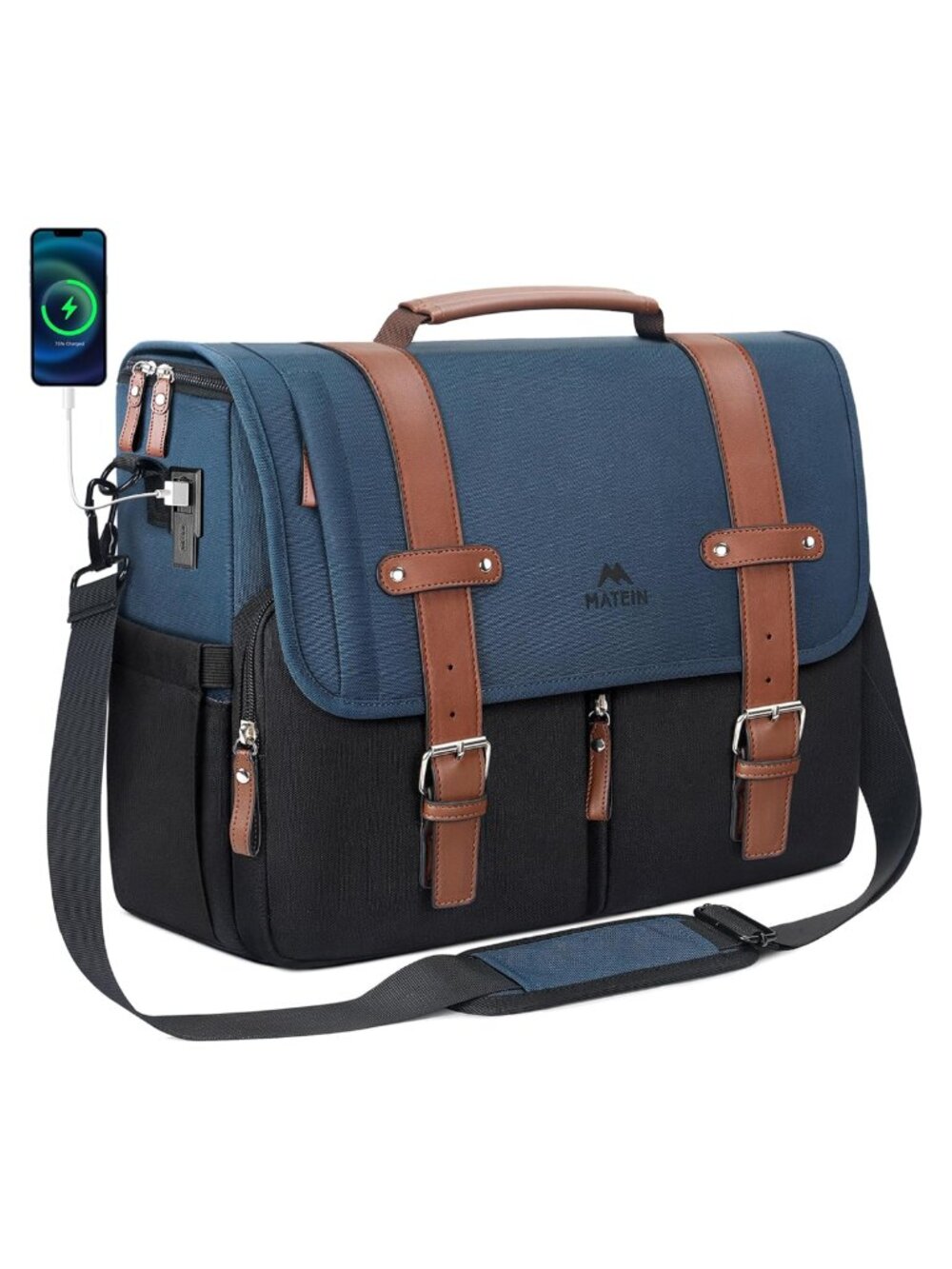 MATEIN Water Resistant Polyester Messenger Bag 15.6 Inch Laptop Crossbody